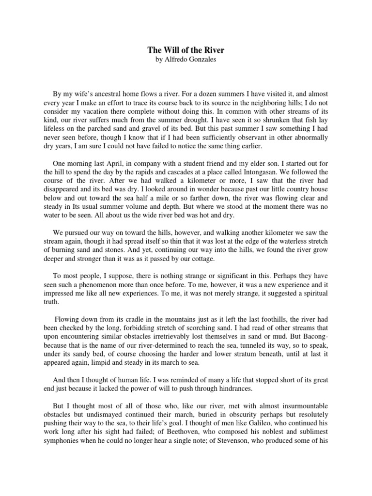 will of the river slideshare the will of the river complete story